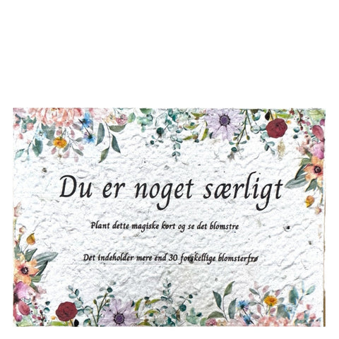 Blomsterkort med frø “Du er noget særligt''