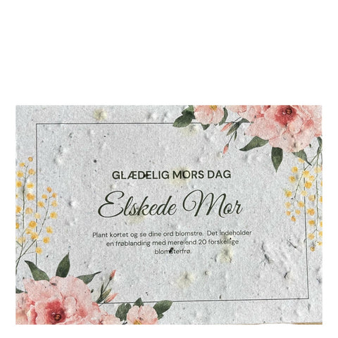 Blomsterkort med frø “Elskede Mor''