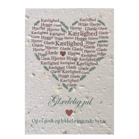 Blomsterkort med frø “Glædelig jul''