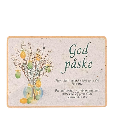 Blomsterkort med frø - "God Påske"
