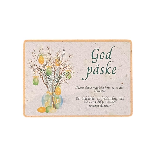 Blomsterkort med frø - "God Påske"