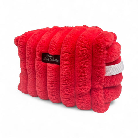 Toilettaske ''Strawberry'' Upcyclet model stor med lomme