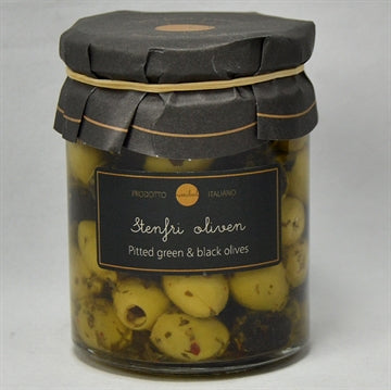Stenfri Oliven - Pitted Green og Sorte Oliven