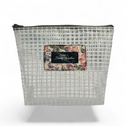 Kosmetiktaske " Grøn med rosa rose ''