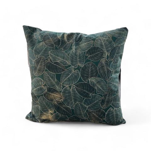 Pyntepude 50x50 cm - Grøn med Fyld af Andefjer