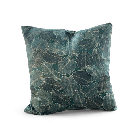 Pyntepude 50x50 cm - Grøn med Fyld af Andefjer